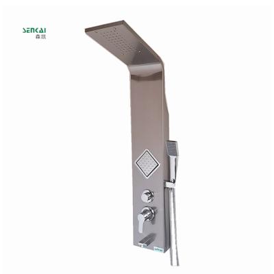 China With Sliding Bar 304 2021 Stainless Steel Shower Panel 4 Functions Hot Selling Bathroom Wall Mounted for sale