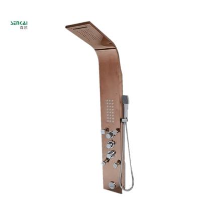 China With Sliding Bar Shower Panel Rose Gold Shower Panel Five Functions 2021 Steam Massage Jet for sale