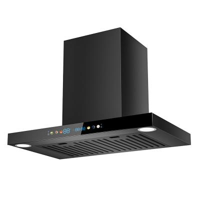 China Hot Sale Hotel T Shape Black Color Kitchen Chimney Hood 600mm Gesture Motion Range Hood for sale