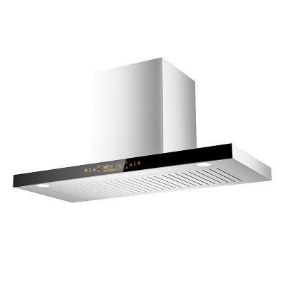 China Super Strong Hotel Suction T Shape Kitchen Chimney Range Hood Exhaust Fan For Smokeless Cooking for sale