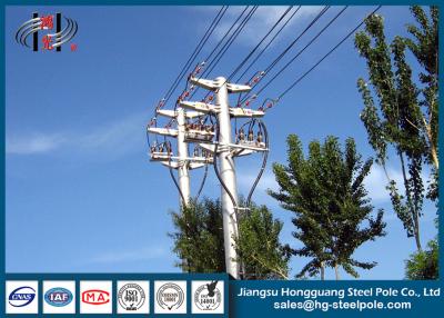 China Distribution Line Q235 Electric Power Poles Steel Tubular Pole With Two Circult for sale