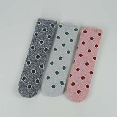 China Dots Chenille Soft Lining Non Slip Breathable Cute Room Indoor Socks For Women for sale