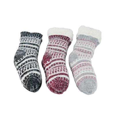 China High Quality Breathable Feather Yarn Fluffy Knitted Room Socks Indoor Slippers for sale