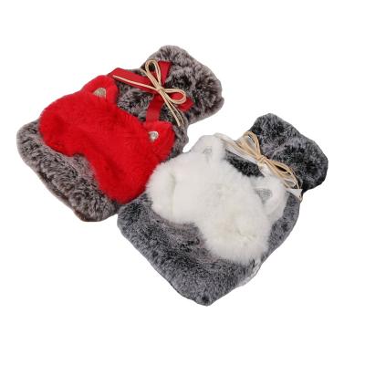 China Printed Warm Fabric Bow Water Bottle Bag With Eye Mask Fur Gift Packaging for sale