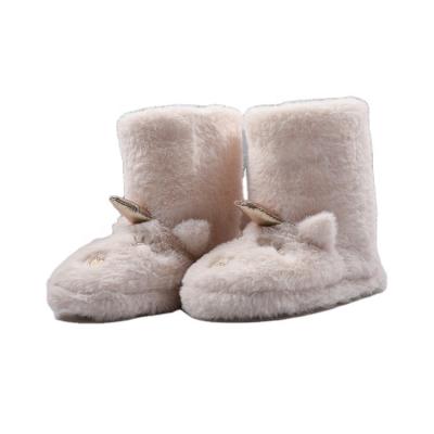 China 2021 Unicorn House Indoor Shoes Plush Fabric Winter Fur Kids Breathable Warm Boots for sale