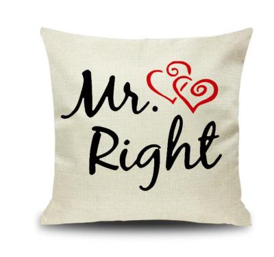 China Beautiful PORTABLE High Quality Letter Valentine Couple Soft Custom Pillow Case Cover for sale