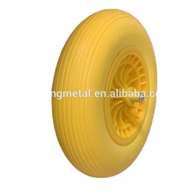 China Flat Freestanding Polyurethane 4.80 / 4.00-8 PU Foam Wheel For Beach Trolley for sale