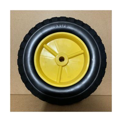 China Trolley Spare 8x1.75 Semi-pneumatic Wheel With Plastic Wheel Semi-solid Rubber Tire for sale