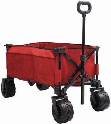 China Portable with Outdoor Canopy Collapsible Folding All Terrain Cart Beach Cart Serving Cart with Adjustable Handle for sale