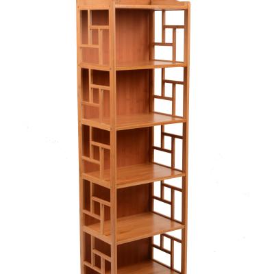 China Factory Supply Attractive Price Sustainable Bamboo 5 Shelf Furniture Designer Bookcase for sale