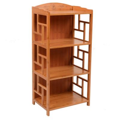 China Wholesale viable high quality bamboo three layers of book shelves simple bookcase for sale