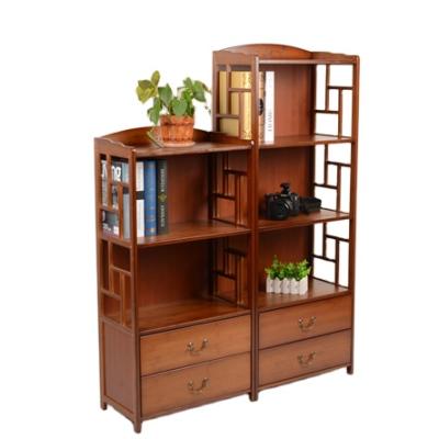 China Four Layer Double Suction Standard Custom Sustainable High Quality Bamboo Cheap Bookcase for sale