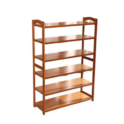 China Various Six Layer Sustainable Factory Manufacturing Bamboo Furniture Flat Indoor Shoe Racks for sale