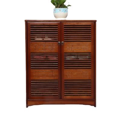 China New Product Hot Selling Bamboo Storage Cabinet Stored Double Door Furniture Home Shoe Rack for sale