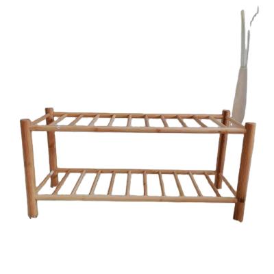 China Latest New Arrival Sustainable Design Two Layer Bamboo Wholesale Designs Living Shoe Rack for sale