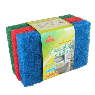 China Durable Top Quality Non-Scratch Washable Thick Scrubber Orange Scouring Pad for sale