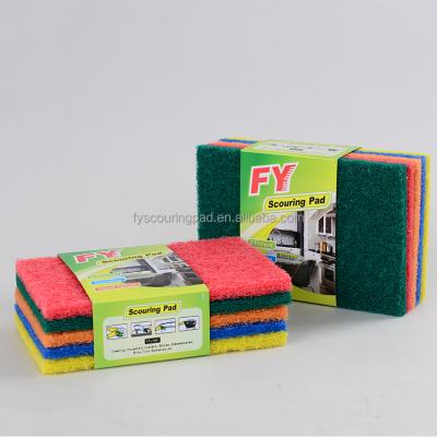 China Factory Supply Multi-colors Sustainable Scouring Pad With Strong Decontamination, Household Scrub Pad for sale