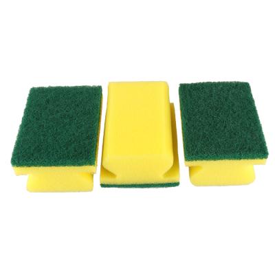 China Sustainable Yellow And Green Quality Sponge Wash Dish Scrubber Cleaning Sponges for sale