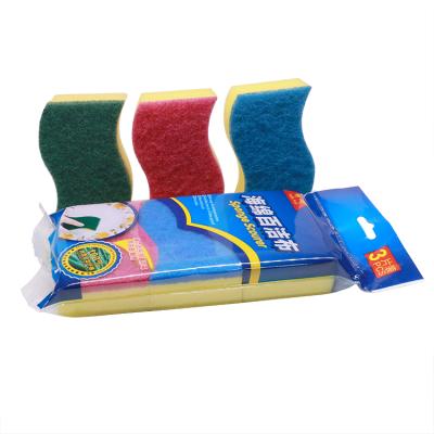 China Viable Dishes Washing Clean Kitchen Cleaning Sponge Dual Function Scrubber for sale