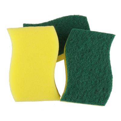 China Sustainable Super Absorbent Abrasive Scrubber Sponge S Form Heavy Duty Sponge Scrubber for sale