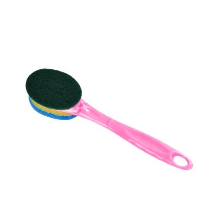 China Sustainable Pot Scrubber Brush With Portable And Replaceable Handle For Household Cleaning for sale