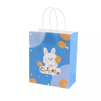 China Small Kindergarten Gift Kraft Paper Bag Recycled Materials Children Mini Large Hand Gift Paper Portable Packaging Bag for sale