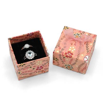 China Recyclable Hot Sale Wedding Gift Box Birthday Gift Box Small Paper Box Bow Packaging Ring Earrings Colorful Jewelry Gift for sale