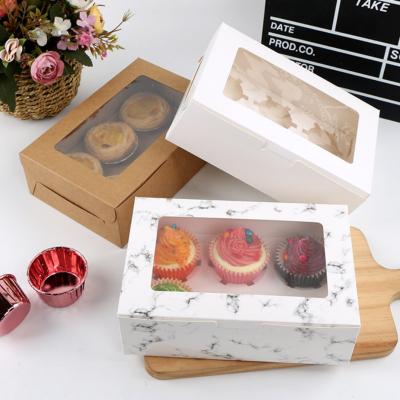 China Recycled Materials Wholesale Baking Box With 6 Dividers Cupcake Packaging Box Cookie Boxes for sale