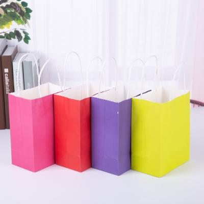 China Recycled Materials All Kinds Of Colors Food Grade Deli Bag Red Rose Purple Gift Wrapping Paper Yellow Blue Bag With Your Logo for sale