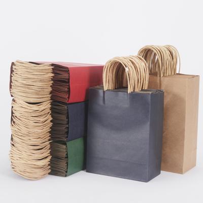 China Recycled Materials Recycled Logo Takeaway Shopping Bag Custom Brown Kraft Paper Bag With Handle Kraft Paper Bag for sale