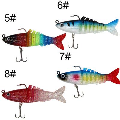 China High Strength High Quality 3D Eyes Baits Soft Double Segment Lure Hook Lure Lead Hooks for sale