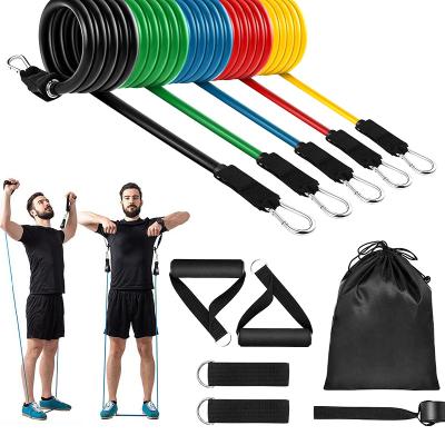 China 11 Pcs Durable High Quality Resistance Bands Custom Yoga Long Strength Resistance Band for sale