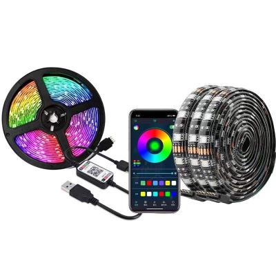 China Factory Direct Residential SMD 5050 RGB DC5V LED Strip Light Colorful Flexible High Quality Flexible APP Waterproof TV Background Lighting for sale