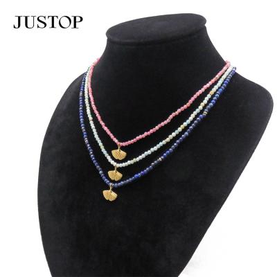 China Holiday Fashion Environmental Friendly Chokers Fish Tail Pendants Natural Stone Tourmaline Beaded Necklace For Women Jewelry for sale