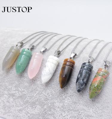 China Hot Sale Women Classic Natural Irregular Raw Gemstone Colorful Amethyst Crystal Pendant Necklace Jewelry Environmental Friendly Stone for sale