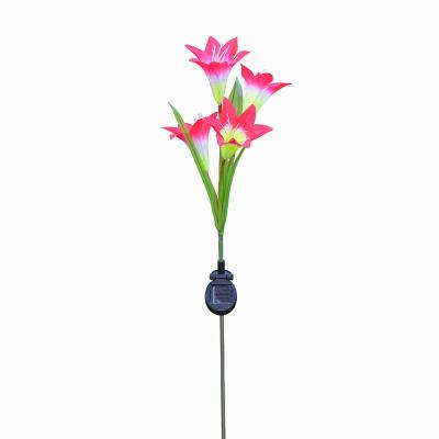 China 2021 Low Price Outdoor Security High Quality 4 LED Lily Lawn Lamp Solar Garden Light Waterproof Light Lamp for sale