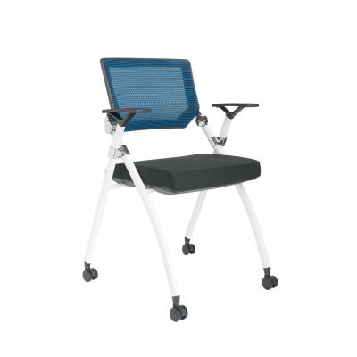 China Conference Foldable Convenient Mobile Training Folding Chair With Notebook Training Chair Office Furniture for sale