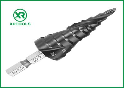 China Black Finished HSS Step Drill Bit , Titanium Step Drill Bit For Metal Sheet for sale