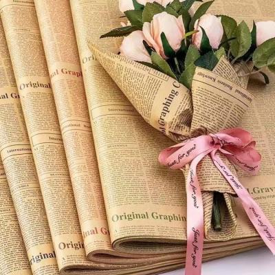 China 2022 biodegradable new flower wrapping akes kraft paper gift paper for sale