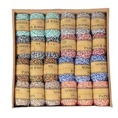 China Factory Price Minimalist Soft Multiple Color Rope Wall Decoration Braided Paper Gift Wrapping Green Leaves Braided Rope for sale