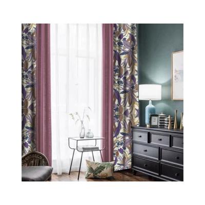 China Chinese Manufacturer Luxury Memory Rice Grain and Hemp Printing Blackout Curtain Blackout Curtains Printed Fabric for sale