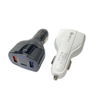 China Fast charging 35W 2 port palladium 2 socket port qc3.0 car charger car charger 2 usb 1 c usb c multi fast car fast charger for sale