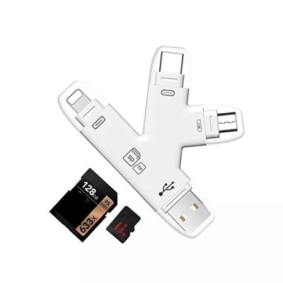 China Card Reader Support TF/SD Card All In 1 USB Flash Card Type C Adapter For Laptop Multi Card Reader 4 In 1 Smart USB3.0 Card Reader for sale