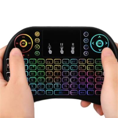 China Plug and play 7 mini color backlight 2.4G keyboard with Touchpad for air smart mouse box tv remote control wireless i8 mini keyboard for sale