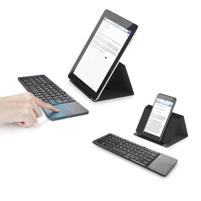 China B033 Mini Folding Wireless Keyboard with Touchpad BT Wireless Keyboard for iPad Phone Tablet Portable Keyboard for sale