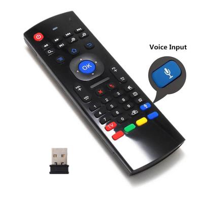 China Desktop/Laptop/tv box 2.4G Smart Wireless Keyboard Air Fly Mouse For TV Box Mic Voice Input IR Air MX3 Smart Remote Control Mouse for sale