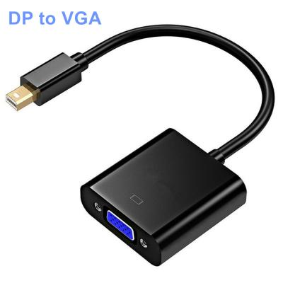 China MultipleInterfaces Support DP Mini To VGA Video Adapter 1080p Thunderbolt Display Port To VGA Adaptador Cables Mini DP To VGA Converter for sale