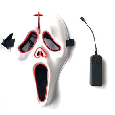 China Lasting Mask Halloween Ghostface Fluorescent Dance Party El Mask Horror Thriller Glow Mask Scream Led Glowing From China Manufacturer for sale