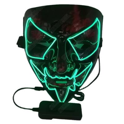 China PVC Factory Directly China Cheap EL Wire Mask Led Light Up Mask Led Glowing Flashing Light EL Wire Up Glowing Party Mask mask el wire for sale