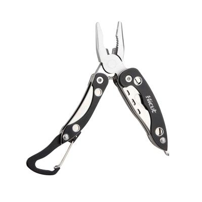 China Stainless Steel MULTI FUNCTIONAL Outdoor Multifunctional Tool Camping Folding Pliers With Carabiner for sale